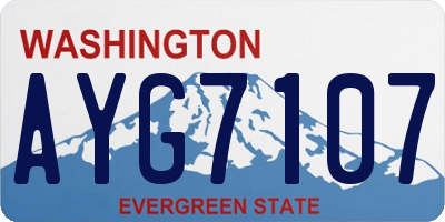 WA license plate AYG7107