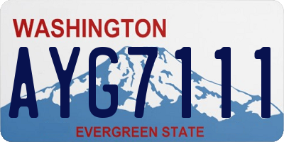 WA license plate AYG7111