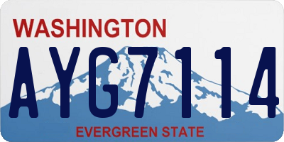 WA license plate AYG7114