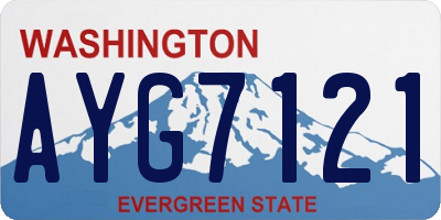 WA license plate AYG7121