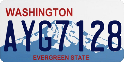 WA license plate AYG7128