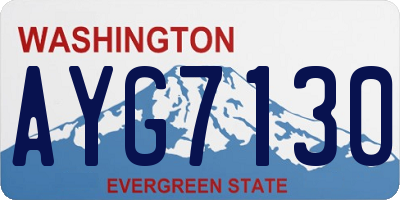 WA license plate AYG7130