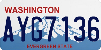 WA license plate AYG7136