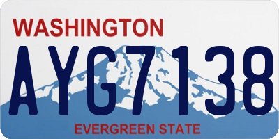 WA license plate AYG7138