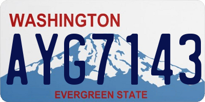 WA license plate AYG7143
