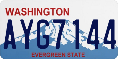 WA license plate AYG7144