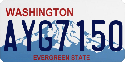 WA license plate AYG7150
