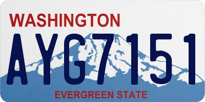 WA license plate AYG7151