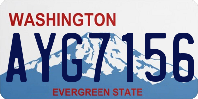 WA license plate AYG7156