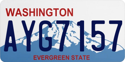 WA license plate AYG7157