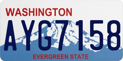 WA license plate AYG7158