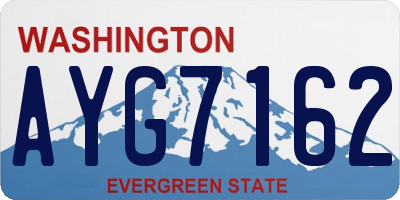 WA license plate AYG7162
