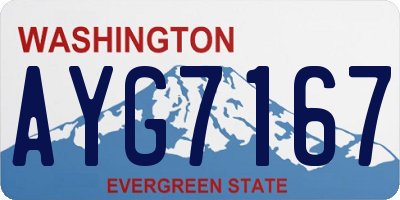 WA license plate AYG7167