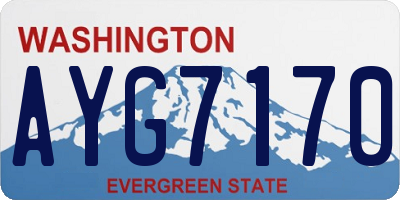 WA license plate AYG7170