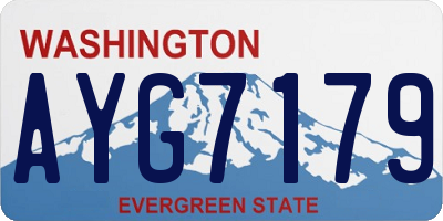 WA license plate AYG7179