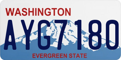 WA license plate AYG7180