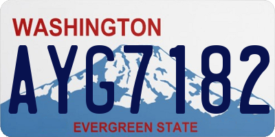 WA license plate AYG7182