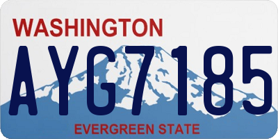 WA license plate AYG7185