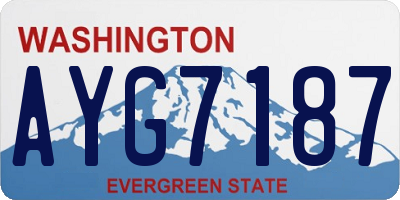WA license plate AYG7187