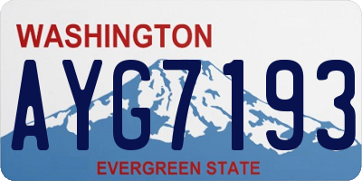 WA license plate AYG7193