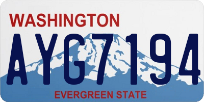 WA license plate AYG7194