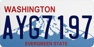 WA license plate AYG7197