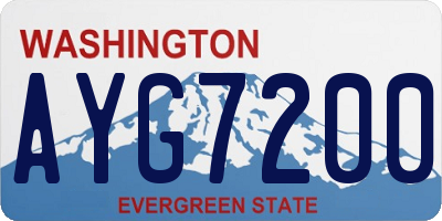WA license plate AYG7200