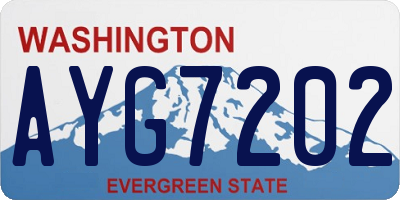 WA license plate AYG7202