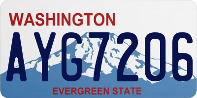 WA license plate AYG7206