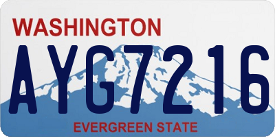 WA license plate AYG7216