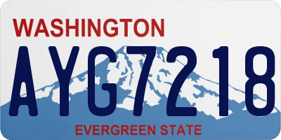 WA license plate AYG7218