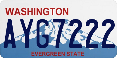 WA license plate AYG7222