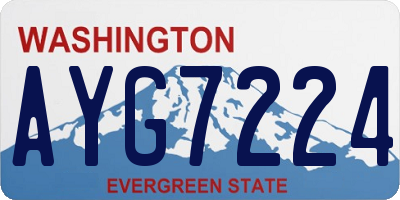 WA license plate AYG7224