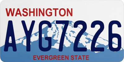 WA license plate AYG7226
