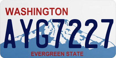 WA license plate AYG7227