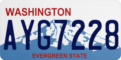 WA license plate AYG7228