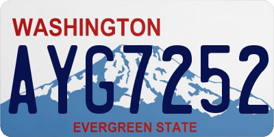 WA license plate AYG7252