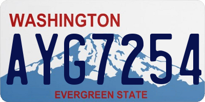 WA license plate AYG7254