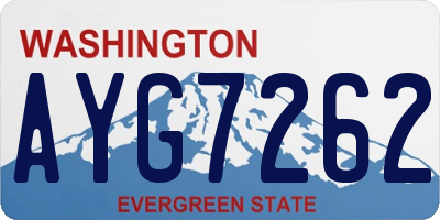 WA license plate AYG7262