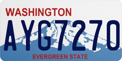 WA license plate AYG7270