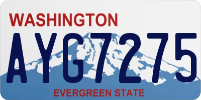 WA license plate AYG7275