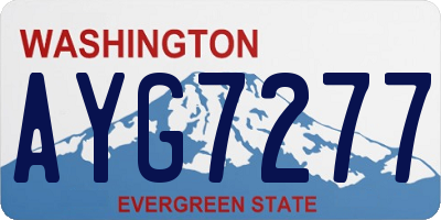 WA license plate AYG7277