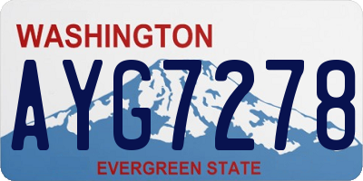 WA license plate AYG7278