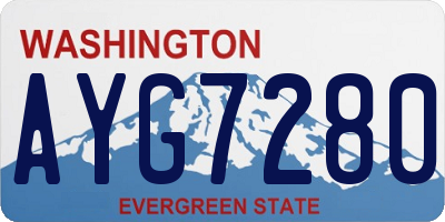 WA license plate AYG7280