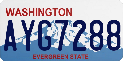 WA license plate AYG7288