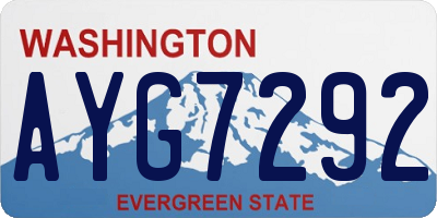 WA license plate AYG7292