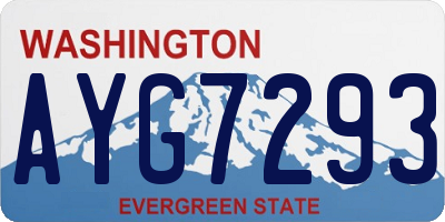 WA license plate AYG7293