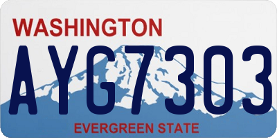WA license plate AYG7303