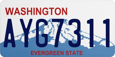 WA license plate AYG7311