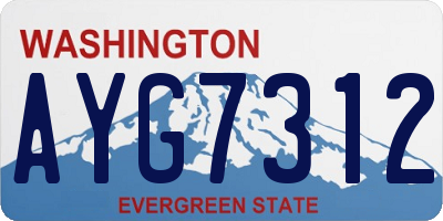 WA license plate AYG7312